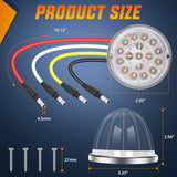 Nilight Watermelon Light 17 LED Dual Color 2PCS Stainless Steel Bezel Red to Amber Side Marker Clearance Turn Signal Lights 4 Plug IP68 Waterproof for Trailer Truck Pickup Camper RV ATV UTV Boat, view 2