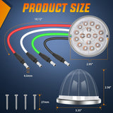Nilight Watermelon Light 17 LED Dual Color 2PCS Stainless Steel Bezel Red to Green Side Marker Clearance Turn signal Lights 4 Plug IP68 Waterproof for Trailer Truck Pickup Camper RV ATV UTV Boat, view 2