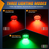 Nilight Watermelon Light 17 LED Dual Color 2PCS Stainless Steel Bezel Red to Green Side Marker Clearance Turn signal Lights 4 Plug IP68 Waterproof for Trailer Truck Pickup Camper RV ATV UTV Boat, view 3
