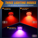 Nilight Watermelon Light 17 LED Dual Color 2PCS Stainless Steel Bezel Red to Purple Side Marker Clearance Turn Signal Lights 4 Plug IP68 Waterproof for Trailer Truck Pickup Camper RV ATV UTV Boat, view 3