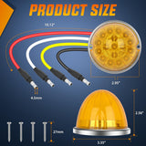 Nilight Watermelon Light 17 LED Triple Function 2PCS Amber Lens Stainless Steel Bezel Marker Clearance Strobe Turn Signal Lights 4 Plug IP68 Waterproof for Trailer Truck Pickup Camper RV ATV UTV Boat, view 2