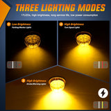 Nilight Watermelon Light 17 LED Triple Function 2PCS Amber Lens Stainless Steel Bezel Marker Clearance Strobe Turn Signal Lights 4 Plug IP68 Waterproof for Trailer Truck Pickup Camper RV ATV UTV Boat, view 3