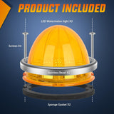 Nilight Watermelon Light 17 LED Triple Function 2PCS Amber Lens Stainless Steel Bezel Marker Clearance Strobe Turn Signal Lights 4 Plug IP68 Waterproof for Trailer Truck Pickup Camper RV ATV UTV Boat, view 4