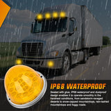 Nilight Watermelon Light 17 LED Triple Function 2PCS Amber Lens Stainless Steel Bezel Marker Clearance Strobe Turn Signal Lights 4 Plug IP68 Waterproof for Trailer Truck Pickup Camper RV ATV UTV Boat, view 6