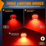 Nilight Watermelon Light 17 LED Triple Function 2PCS Red Lens Stainless Steel Bezel Marker Clearance Strobe Brake Lights 4 Plug IP68 Waterproof for Trailer Truck Pickup Camper RV ATV UTV Boat, view 3