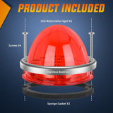 Nilight Watermelon Light 17 LED Triple Function 2PCS Red Lens Stainless Steel Bezel Marker Clearance Strobe Brake Lights 4 Plug IP68 Waterproof for Trailer Truck Pickup Camper RV ATV UTV Boat, view 4