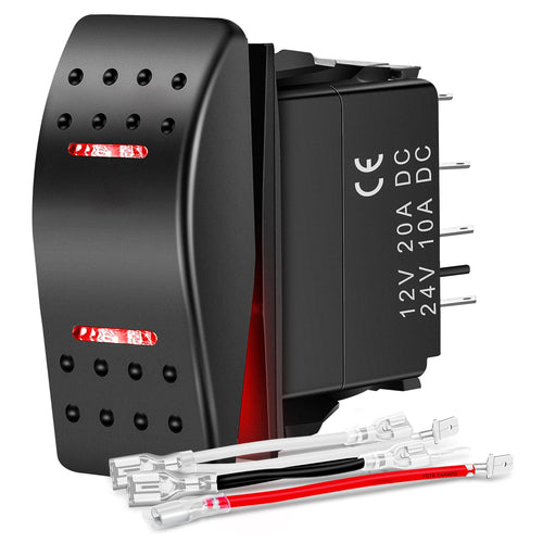 Nilight Waterproof Rocker Switch Toggle ON Off ON Switches DPDT 7Pin 12V 24V Jumper Wires Winch Pump Switch for Cars Trucks Caravans Boats RV SUV ATV UTV