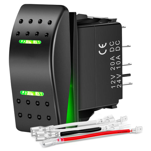 Nilight Waterproof Rocker Switch Toggle ON Off ON Switches DPDT 7Pin 12V 24V Jumper Wires Winch Pump Switch for Cars Trucks Caravans Boats RV SUV ATV UTV
