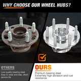 Nilight Wheel Bearing and Hubs Assembly Set for Chevy GMC Silverado Suburban Sierra Yukon XL 1500 Tahoe Avalanche Cadillac Escalade ESV EXT 2007 2008 2009 2010 2011 2012 2013 with 6-Lug, OEM 515096, view 4