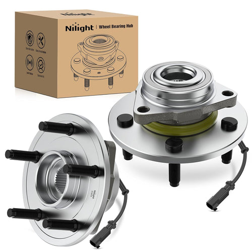 Nilight Wheel Bearings and Hub Assembly for Dodge Ram 1500 2002-2005 W/ABS | Direct Replacement, Smooth & Quiet Operation, Heavy-Duty Construction-2Pack