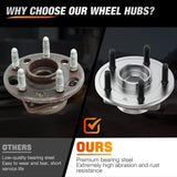 Nilight Wheel Bearings and Hub Assembly for Dodge Ram 1500 2002-2005 W/ABS | Direct Replacement, Smooth & Quiet Operation, Heavy-Duty Construction-2Pack, view 3