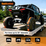 Nilight Wheel Chock Tie Down Kit 4500lb Break Strength 4Pcs E-Track Ratchet Straps 8 Pcs Heavy Duty Trailer Tire Straps System for ATV, UTV, Lawn Mower,SXS 10 in-30 in Diameter Tires Orange, view 6