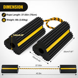 Nilight Wheel Chocks RV Car Heavy Duty Rubber Tire Chock Blocks Stopper Yellow Reflective Strips Stabilizer 4 Pack with Rope for RVs Cars Travel Trailers Campers Trucks Motorcycle Accessories Parking, view 2