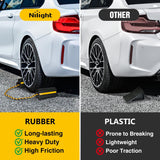 Nilight Wheel Chocks RV Car Heavy Duty Rubber Tire Chock Blocks Stopper Yellow Reflective Strips Stabilizer 4 Pack with Rope for RVs Cars Travel Trailers Campers Trucks Motorcycle Accessories Parking, view 3