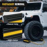 Nilight Wheel Chocks RV Car Heavy Duty Rubber Tire Chock Blocks Stopper Yellow Reflective Strips Stabilizer 4 Pack with Rope for RVs Cars Travel Trailers Campers Trucks Motorcycle Accessories Parking, view 4