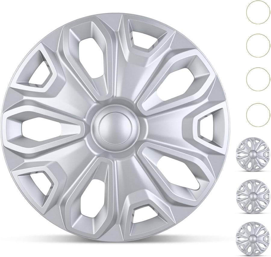 Nilight Wheel Cover Hubcaps 16 Inch for Ford Transit 150 250 350 350HD 2015 16 17 18 19 20 21 22 23 24 2025 Steel Wheel with 5 Lug 16 Hub Caps Set of 4 Rim Protector Wheel Covers Replacement, Silver