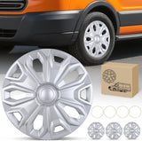 Nilight Wheel Cover Hubcaps 16 Inch for Ford Transit 150 250 350 350HD 2015 16 17 18 19 20 21 22 23 24 2025 Steel Wheel with 5 Lug 16 Hub Caps Set of 4 Rim Protector Wheel Covers Replacement, Silver, view 2