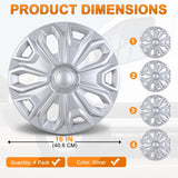 Nilight Wheel Cover Hubcaps 16 Inch for Ford Transit 150 250 350 350HD 2015 16 17 18 19 20 21 22 23 24 2025 Steel Wheel with 5 Lug 16 Hub Caps Set of 4 Rim Protector Wheel Covers Replacement, Silver, view 3