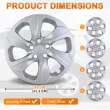 Nilight Wheel Cover Hubcaps 17 Inch Compatible for Toyota RAV4 2019 2020 2021 2022 2023 2024 2025 Hub Caps 17 inch Set of 4 Rim Covers Protector Wheel Replacement 42602-0R040 42602-42040, Silver, view 2