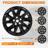 Nilight Wheel Cover Hubcaps 17 Inch Compatible with Chevy Chevrolet Equinox 2018 2019 2020 2021 Hub Caps 17 inch Set of 4 Rim Covers Protector Wheel Replacement 84450624 ABS PC 10 Spoke Style Black, view 2