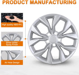 Nilight Wheel Cover Hubcaps 17 Inch Compatible with Honda CR-V CRV 2023 2024 2025 Hub Caps 17 inch Set of 4 Rim Covers Protector Wheel Replacement 44733-3A0-A02 ABS PC Material Flower Style, Silver, view 4