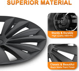 Nilight Wheel Cover Hubcaps 19 Inch for Tesla Model Y Accessories 2021 2022 2023 2024 Tesla Model Y 19 Inch Hub caps Set of 4 Rim Protector Wheel Covers Replacement Multi-Spoke Lines Style Matt Black, view 3