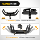 Nilight Winch Cradle Universal Mount Plate 10 x 4 1/2Inch Winch Bracket Winch Mounting 2 Inch Receiver Hitch 8000-13,000 Lb Capacity Recovery Winches Foldable, view 4