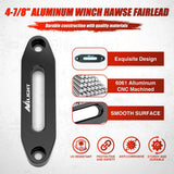 Nilight Winch Fairlead 4-7/8 Inch (124mm) Aluminum Hawse Fairlead Hole Spacing with Mounting Hardware Winch Hawse Fairlead for Synthetic Rope 2000-3500 LBS UTV ATV Winch Accessory Anodized Black, view 3