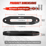 Nilight Winch Fairlead Aluminum Hawse Fairlead 10 Inch (254 mm) Hole Spacing with Mounting Hardware Winch Hawse Fairlead for Synthetic Rope 8000-15000 LBS Trailer Truck Winch Accessory Anodized Black, view 2