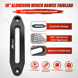 Nilight Winch Fairlead Aluminum Hawse Fairlead 10 Inch (254 mm) Hole Spacing with Mounting Hardware Winch Hawse Fairlead for Synthetic Rope 8000-15000 LBS Trailer Truck Winch Accessory Anodized Black, view 3