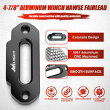 Nilight Winch Fairlead Aluminum Hawse Fairlead 4-7/8 Inch (124mm) Hole Spacing with Mounting Hardware Winch Hawse Fairlead for Synthetic Rope 2000-3500 LBS UTV ATV Winch Accessory Anodized Black, view 3