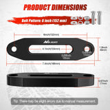 Nilight Winch Fairlead Aluminum Hawse Fairlead 6 Inch (152 mm) Hole Spacing with Mounting Hardware Winch Hawse Fairlead for Synthetic Rope 3500-6500 LBS Trailer Truck Winch Accessory Anodized Black, view 2
