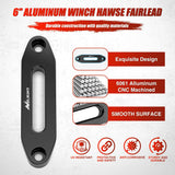 Nilight Winch Fairlead Aluminum Hawse Fairlead 6 Inch (152 mm) Hole Spacing with Mounting Hardware Winch Hawse Fairlead for Synthetic Rope 3500-6500 LBS Trailer Truck Winch Accessory Anodized Black, view 3