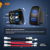 Nilight Winch Power Rocker Switch Led Light Bar 5 Pin Laser On Off SPST Switches 20A/12V 10A/24V Blue with Jumper Wires Set for Cars Trucks Boats ATVs UTVs RVs, view 5