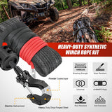 Nilight Winch Rope 1/4 Inch x 50 Feet Synthetic Winch Line Cable Kit for ATV UTV Offroad 10000 lbs Black Winch Line Ropes with Protective Sleeve+ Forged 35000lb Winch Hook+Rubber Stopper+Safety Strap, view 5