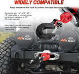 Nilight Winch Stopper for ATV UTV Truck SUV Winch Cable Hook Rubber Stopper 2 Pack Protect Towing Hook Synthetic Rope Winch Accessories Rope Line Saver with Stainless Steel Screws Allen Wrenc, Red, view 6