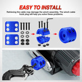 Nilight Winch Stopper for ATV UTV Truck SUV Winch Cable Hook Rubber Stopper Protect Towing Hook Synthetic Rope Winch Accessories Rope Line Saver with Stainless Steel Screws and Nuts Allen Wrenc, Blue, view 4
