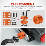 Nilight Winch Stopper for ATV UTV Truck SUV Winch Cable Hook Rubber Stopper Protect Towing Hook Synthetic Rope winch accessories Rope Line Saver with Stainless Steel Screws and Nuts Allen Wrenc,Orange, view 4