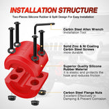 Nilight Winch Stopper for ATV UTV Truck SUV Winch Cable Hook Rubber Stopper Protects Towing Hook Synthetic Rope Winch Accessories Rope Line Saver with Stainless Steel Screws and Nuts Allen Wrenc, Red, view 3