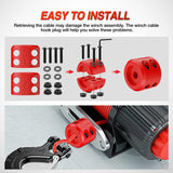 Nilight Winch Stopper for ATV UTV Truck SUV Winch Cable Hook Rubber Stopper Protects Towing Hook Synthetic Rope Winch Accessories Rope Line Saver with Stainless Steel Screws and Nuts Allen Wrenc, Red, view 4
