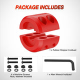 Nilight Winch Stopper for ATV UTV Truck SUV Winch Cable Hook Rubber Stopper Protects Towing Hook Synthetic Rope Winch Accessories Rope Line Saver with Stainless Steel Screws and Nuts Allen Wrenc, Red, view 6