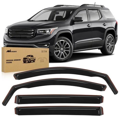 Nilight Window Rain Guards for GMC Acadia 2017 2018 2019 2020 2021 2022 2023 Window Deflectors, Vent Window Visors-4 Pieces