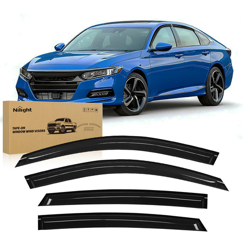 Nilight Window Rain Guards for Honda Accord 2018 2019 2020 2021 2022 2023, Window Wind Deflectors Vent Visors, Tape on-4PCS