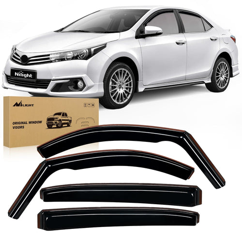 Nilight Rain Guards for Toyota Corolla 2020 2021 2022 2023 2024 2025 Sedan Original Window Deflectors, Vent Window Visors-4PCS