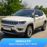 Nilight Vent Window Visors for Jeep Compass 2017 2018 2019 2020 2021 2022 2023 2024, in-Channel Rain Guards, Original Window Deflectors-4PCS, view 4
