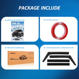 Nilight Window Rain Guards for Jeep Wrangler JK 2007 2008 2009 2010 2011 2012 2013 2014 2015 2016 2017 2018, Window Wind Deflectors Vent Visors, Tape on-4PCS, view 6