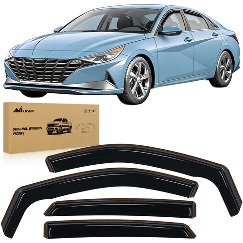 Nilight Rain Guards for Hyundai Elantra 2021 2022 2023 2024 2025, Vent Window Visors, Original Window Deflectors-4PCS
