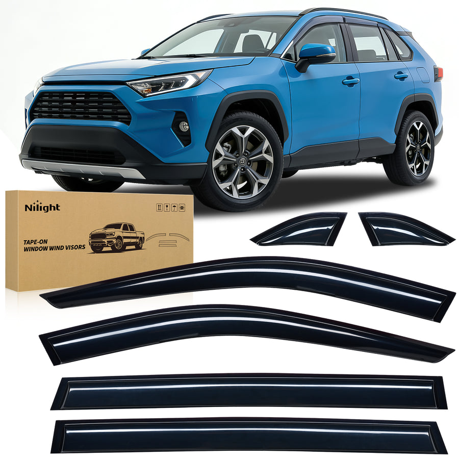 Nilight Window Rain Guards for Toyota Rav4 2019 2020 2021 2022 2023 2024, Out-Channel Window Visors Vent Wind Deflectors-6PCS