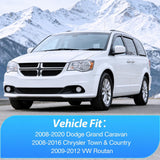 Nilight Window Visors for Dodge Grand Caravan 2008-2020 Outside Mount | For Chrysler Town & Country 2008-2016, VW Routan 2009-2012, Tape-On Rain Guards Vent Visors Smoke Tint, 4PCS, view 3