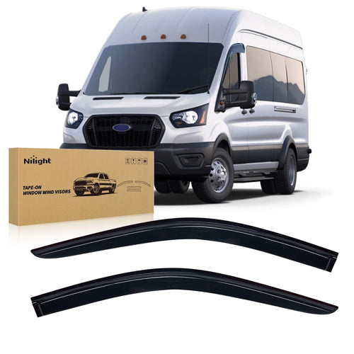 Nilight Window Visors for Ford Transit 2014 2015 2016 2017 2018 2019 2020 2021 2022 2023, Out-Channel Window Wind Deflectors Rain Guards -2PCS
